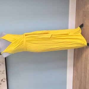 WHBM Slub Yellow Maxi 8 Hi-low